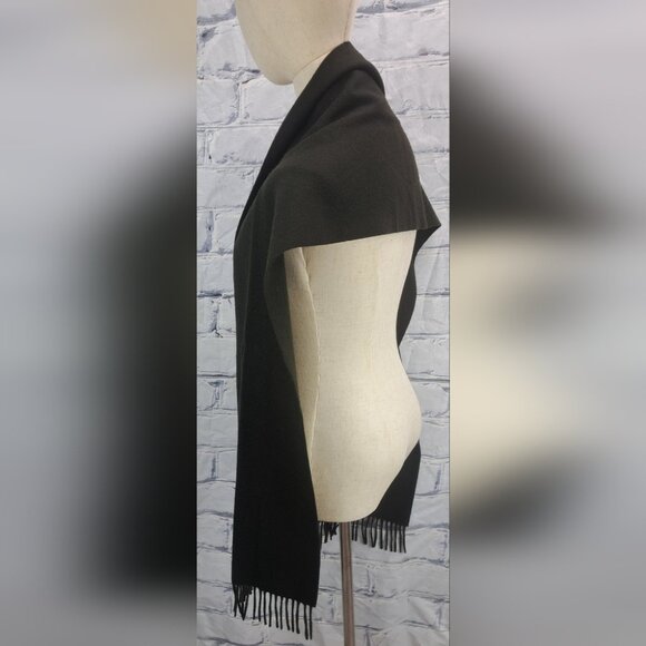 Burberry Men's Scarf Green Logo Knight Vintage Y2K 90s Lambswool England 12"x68" - Picture 11 of 15